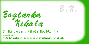 boglarka nikola business card